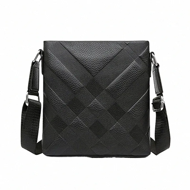 Genuine Leather Mens Crossbody Bag Small Cowhide Shoulder Bag