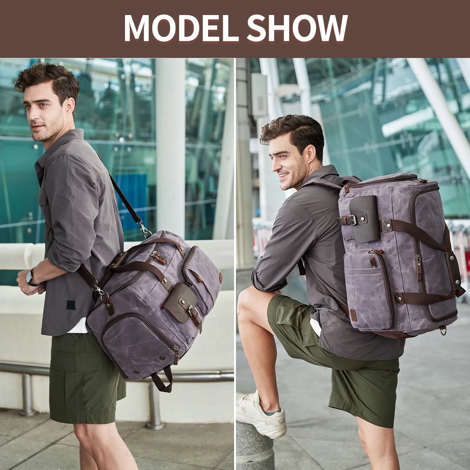 Canvas duffle bag with shoe compartment hotsell