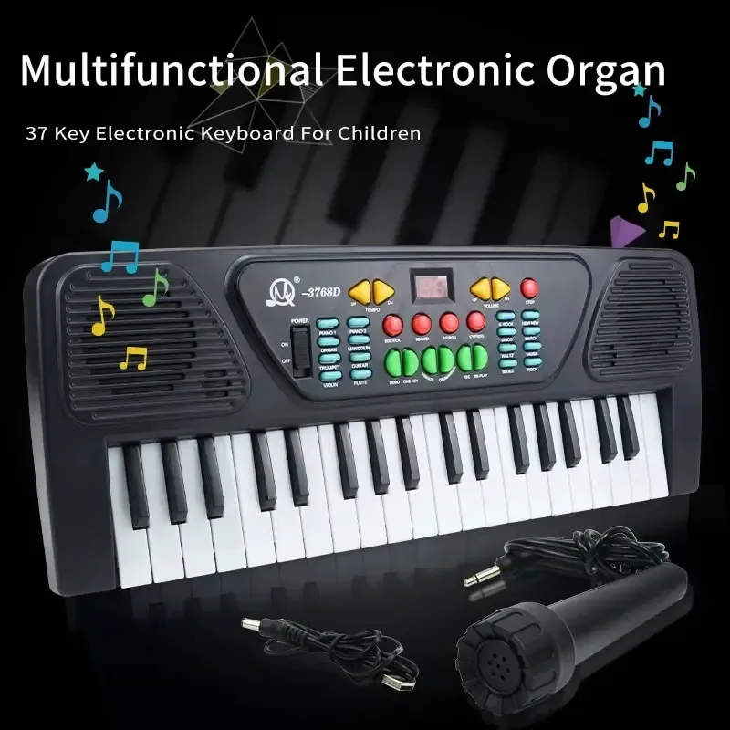 Kids Piano Keyboard 37 Key - Portable Electronic Musical Instrument ...