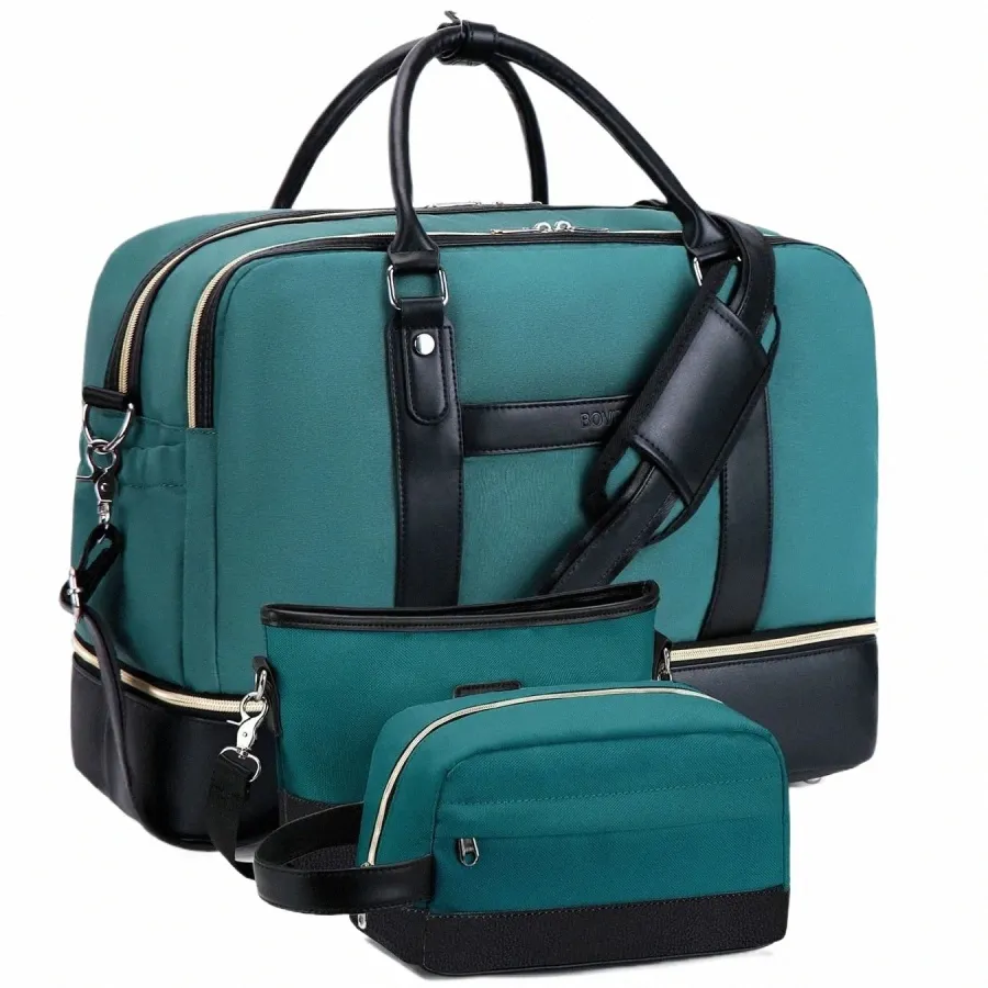 Large Travel Bag Weekender Tote with Shoe Compartment, Water