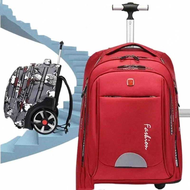 DHgate 2024 UpgradedExtra Large Wheeled Backpack Travel Duffle Bag with Drawbar for Men Women Multifunctional Cabin Bag Waterproof Overnight Trolley Holdall Fits 17 Inch Laptop Black Bags Luggage ...