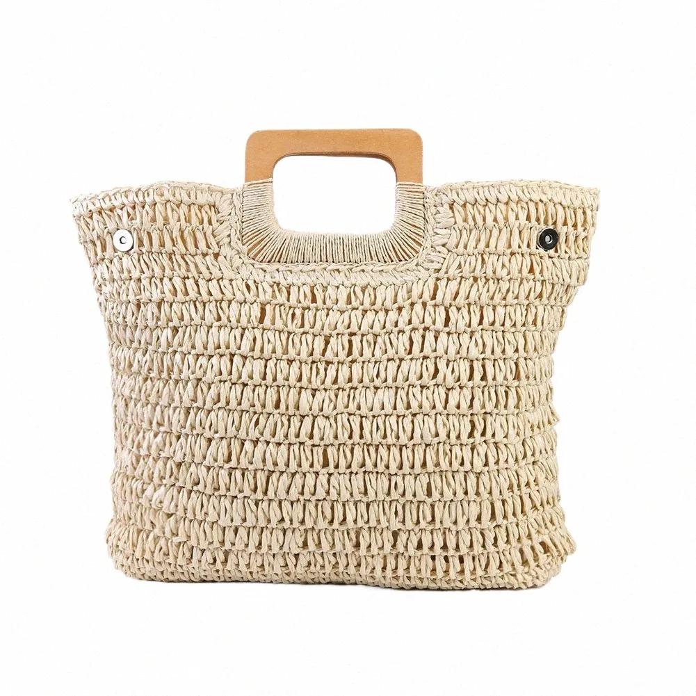 Bohemian Paper Rope Tote Bag Large Capacity Woven Shopper