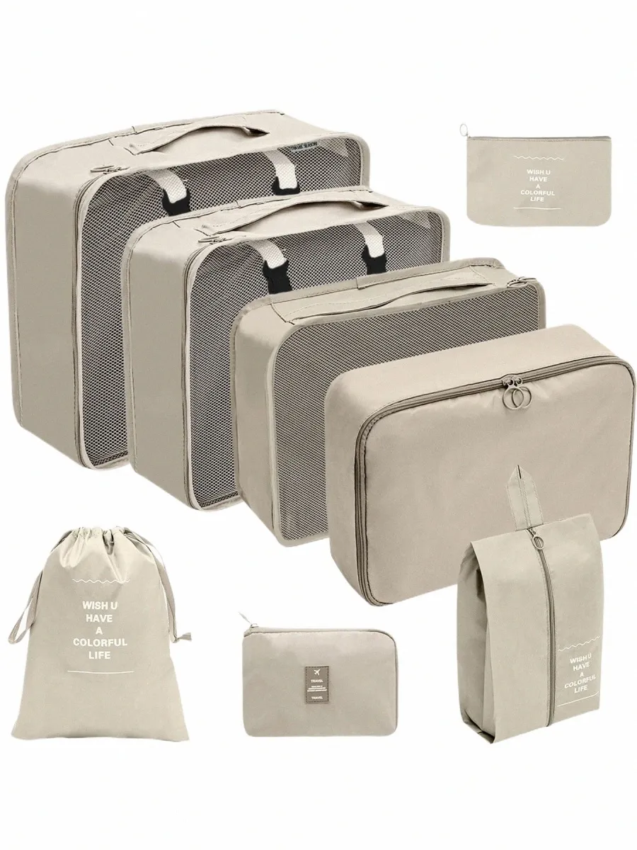 Portable 8PCS Travel Storage Bags Organizer Suitcases For Clothes Shoes Digital Bag