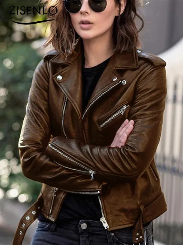 Pu biker jacket ladies clearance