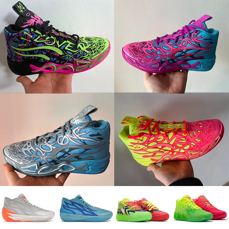 IMBALANCE drippiest basketball shoes Wholesale Rick and Morty Hornets Hills Queen City LaMelo Ball Shoes for Men and Women Iridescent Red Outdoor Sports Sneakers MB01 MB02 MB03 MB04