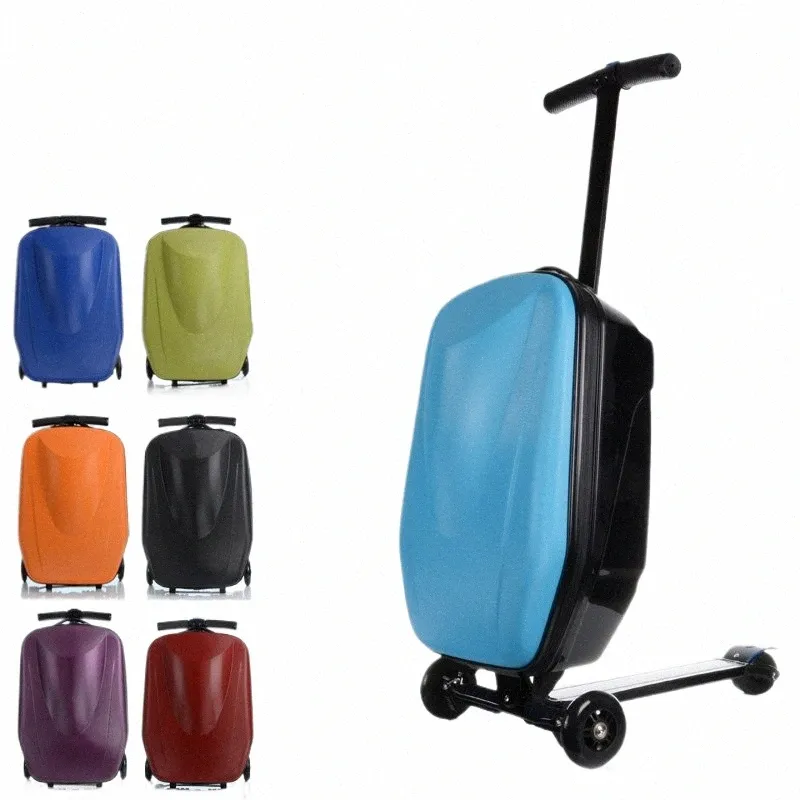 Cool Scooter Luggage Rolling Skateboard Suitcase for Men Women