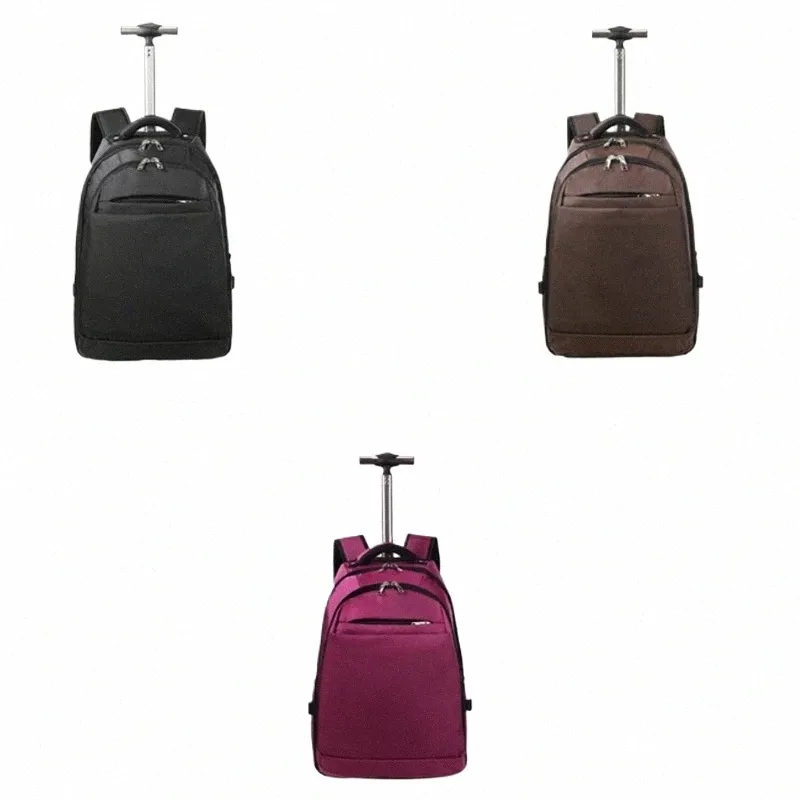 DHgate Rolling Waterproof Wheeled Laptop Bag 58cm Large Capacity Computer Backpack with USB Port for Business Travel Work and School Bags Luggage Accessories