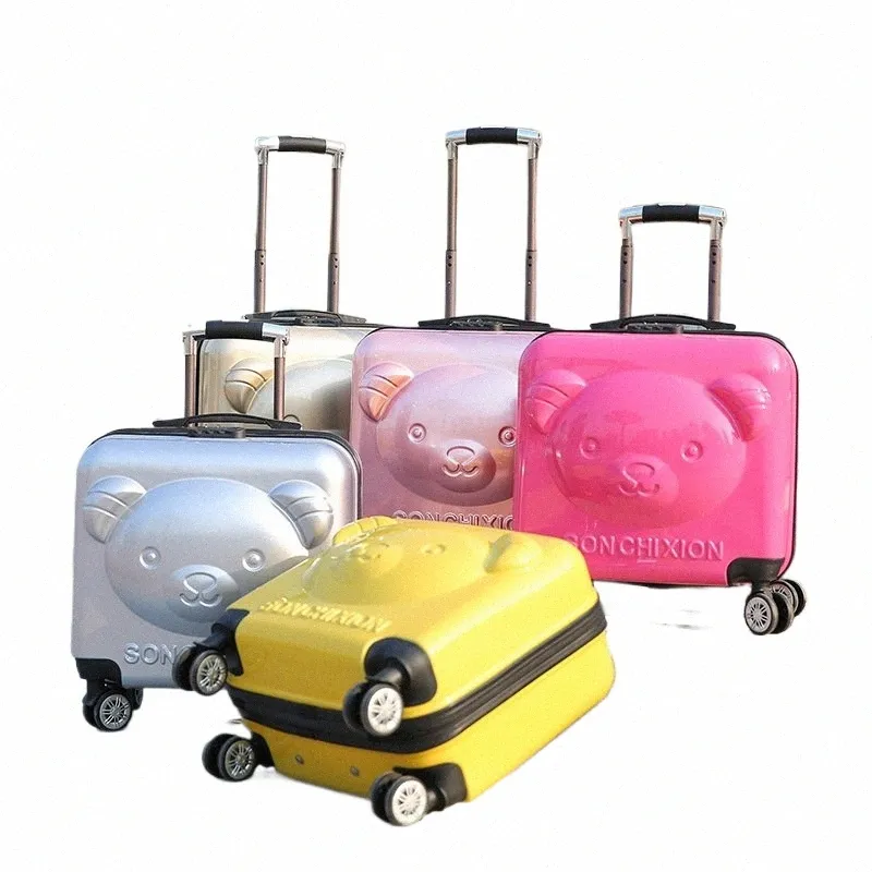 Kids Colorful Cartoon Hardside Rolling Luggage for Travel 18 20 Inch