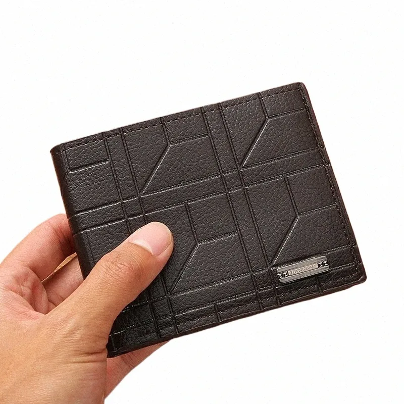 CREATURE Men's Slim PU Leather Bifold Wallet - 6 Card Slots, 2 Hidden Pockets (Black)