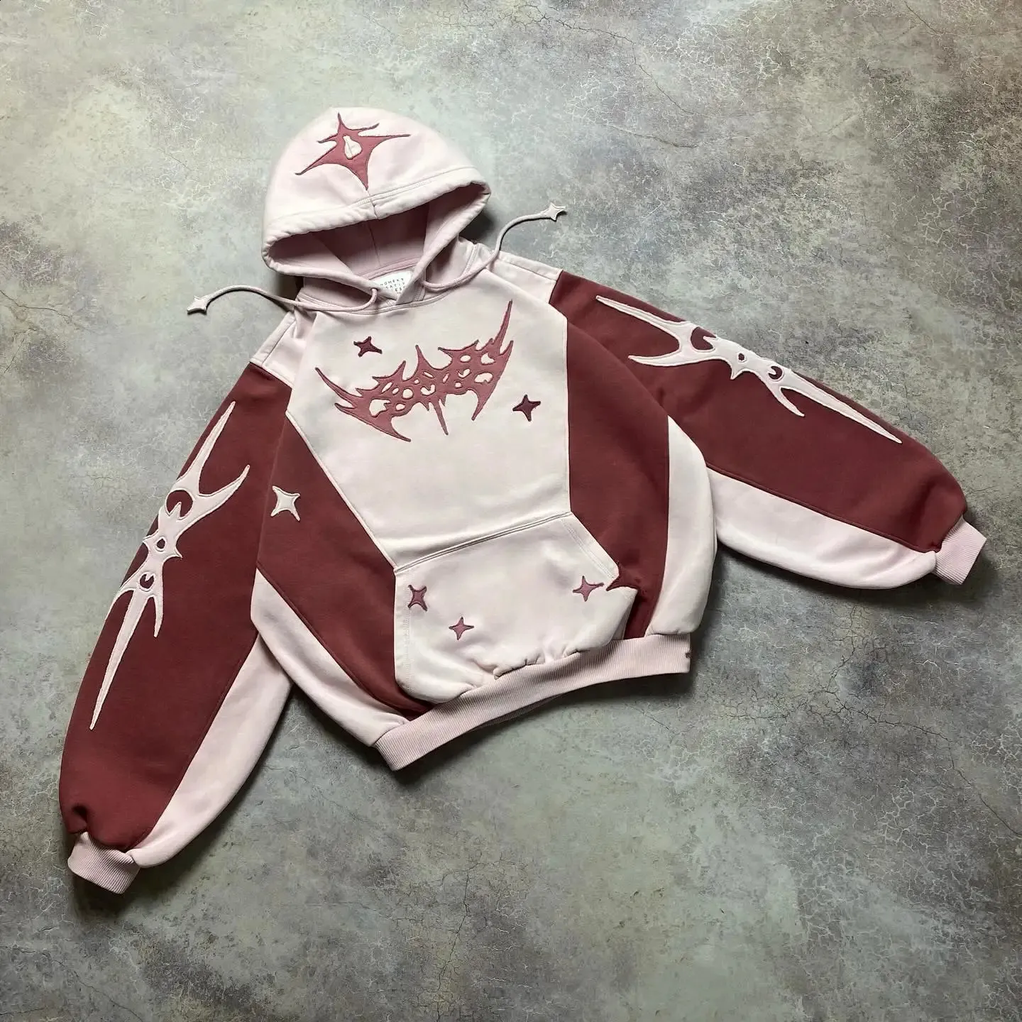 Streetwear Y2K Hip Hop Retro Patch Oversized Hoodie Sweatshirt for Men ...