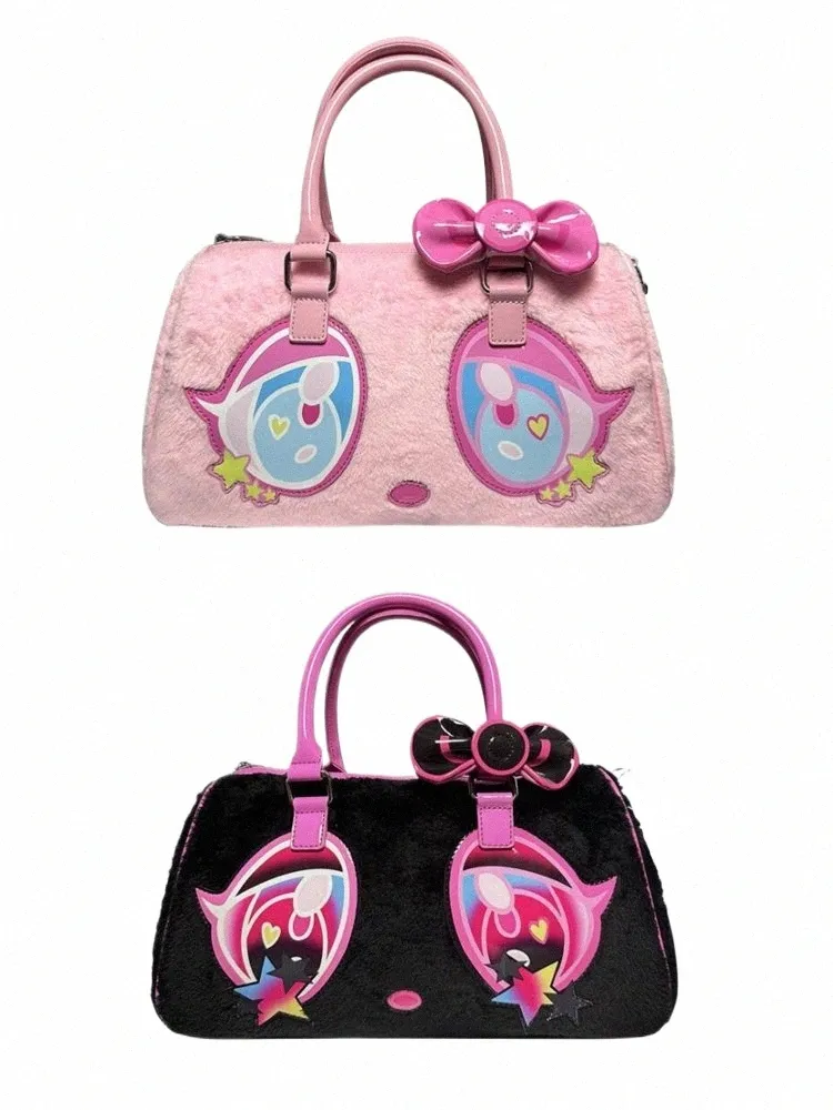 Y2K Harajuku Kawaii Plush Handbag - Japanese Style Pink