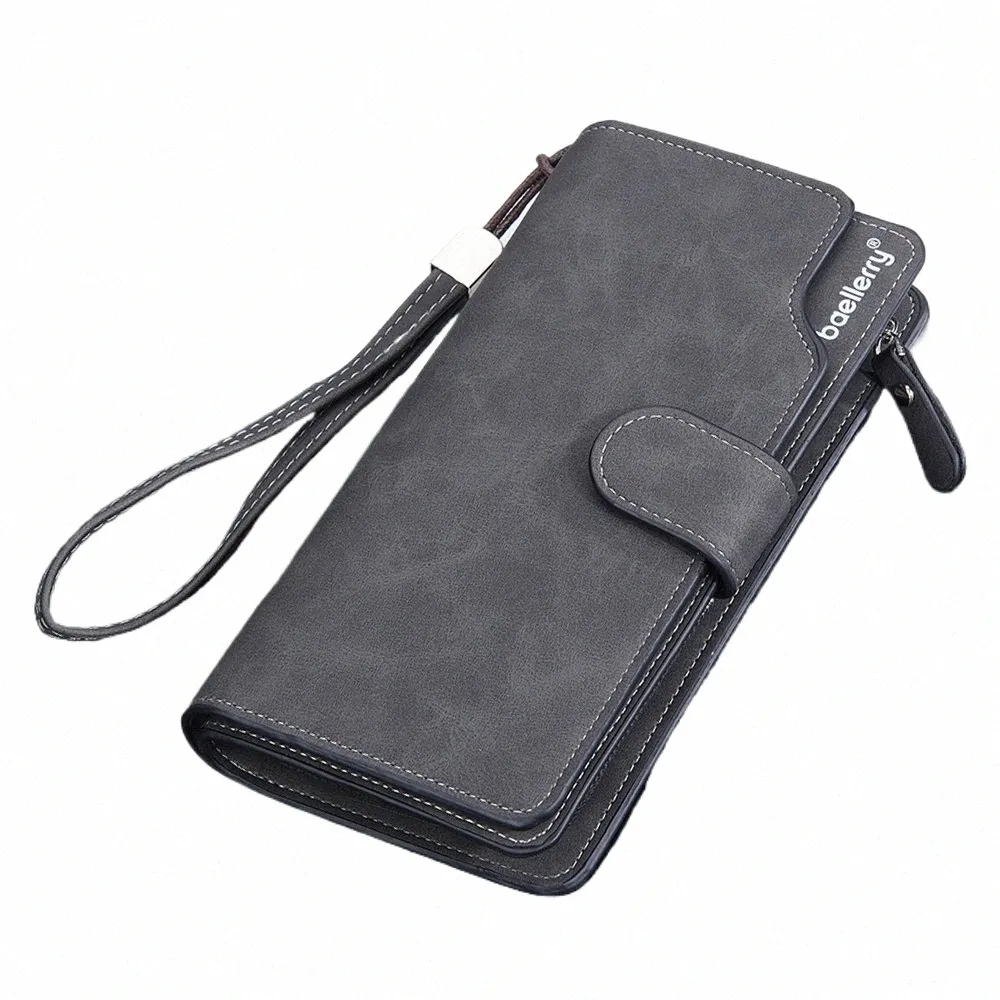 Baellerry Genuine Leather Mens Wallet: Large Capacity Clutch Purse