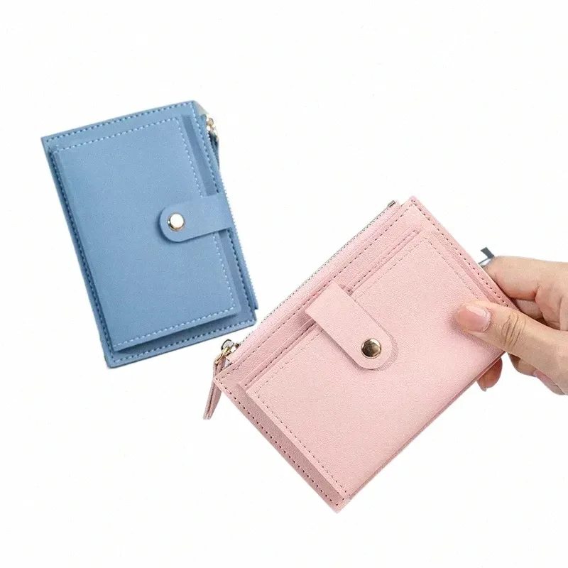 2024Mini PU Leather Card Holder for Women Multi Slot ID Credit Card Holder Coin Purse Wallet