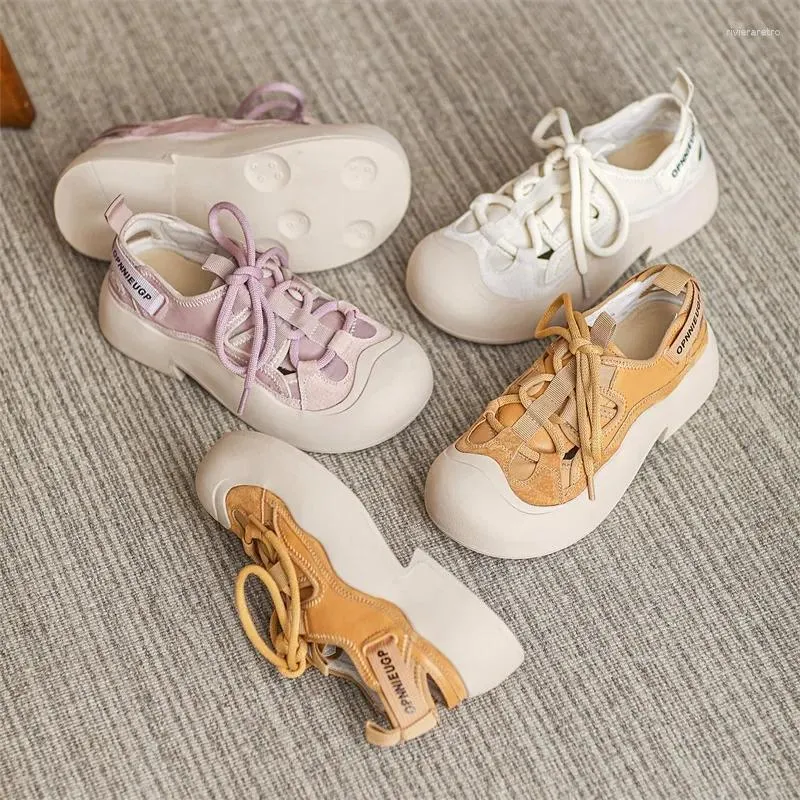 Wholesale Womens Genuine Leather Chunky Dress Shoes Spring Shallow Lace Up Flat Sneakers With Round Toe And Heel For Casual Fashion At Only 45.26 DHgate.Com