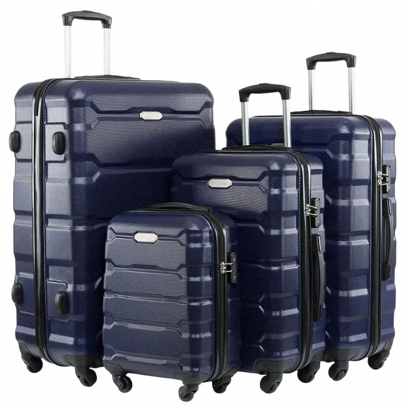 4-Piece Luggage Sets Large Capacity Rolling Suitcases 18/22/26