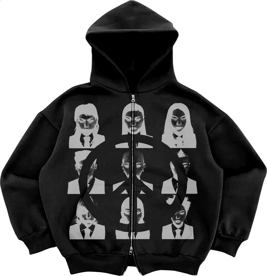 Zip Up Hoodie With Zipper Pockets Womens Loose Fit