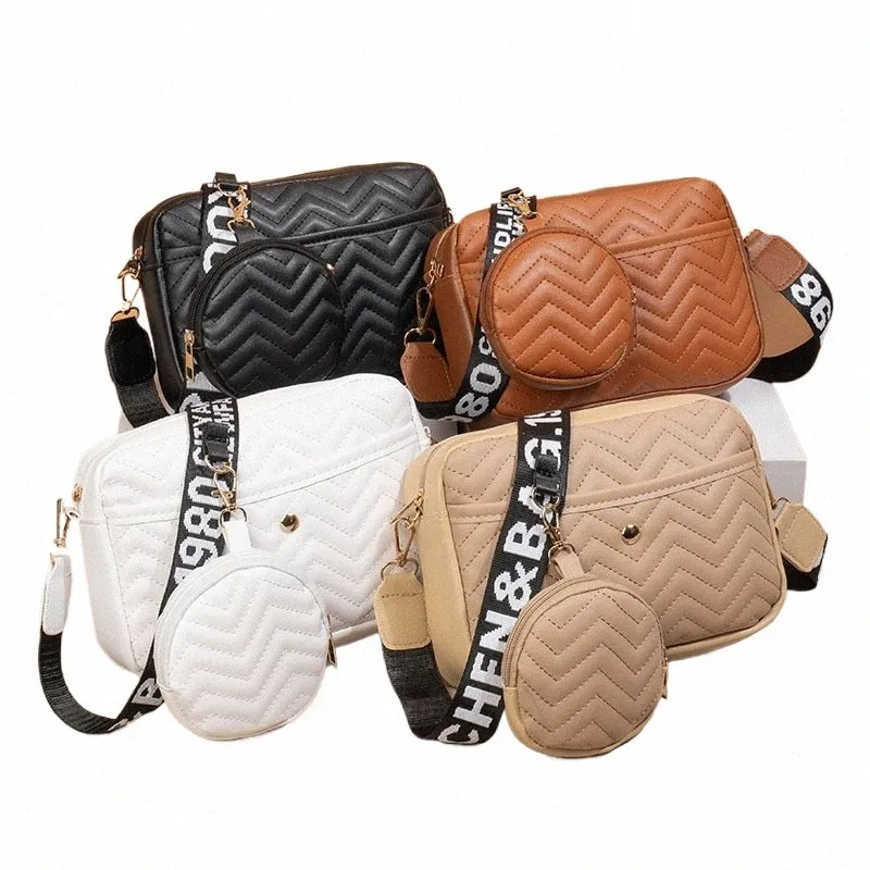 2-Piece Women's PU Leather Handbag Set Retro Korean V-Pattern Satchel  Tote Shoulder Bag, Casual Embroidery Design