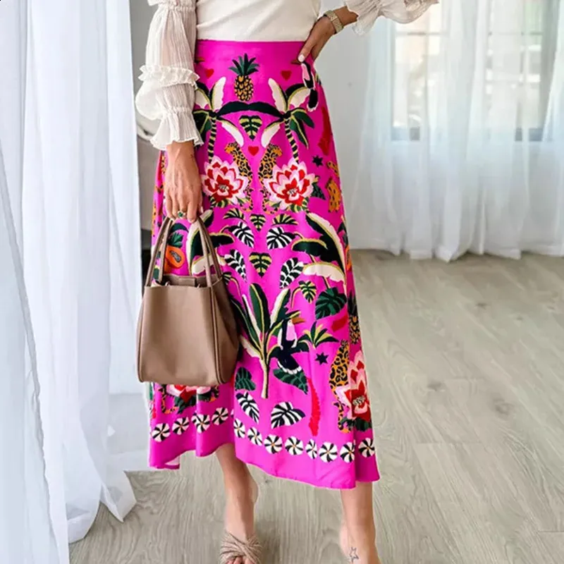 Save Big on Bulk Flower Printed Skirts Floral Print Skirt: Women's Elegant  A Line Spring/Summer Skirt Fashionable Floral Skirts For Women Best Deals 