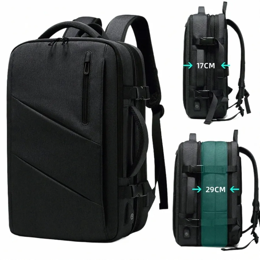 Expandable Travel Backpack Men Large 44L Business Laptop