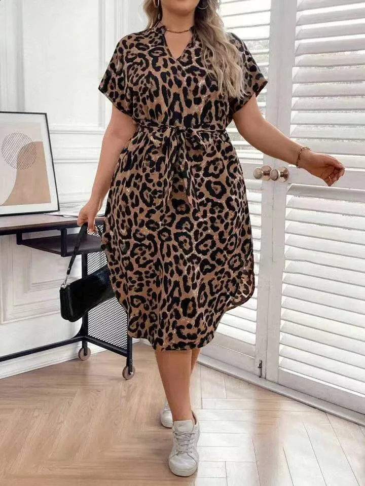 Plus Size Leopard Dresses For Women: Loose Fitting Animal Print Dress With  Belt, Leopard Print Womens Clothing, Party & Casual Wear From Mysticastore,  $20.57 | DHgate.Com