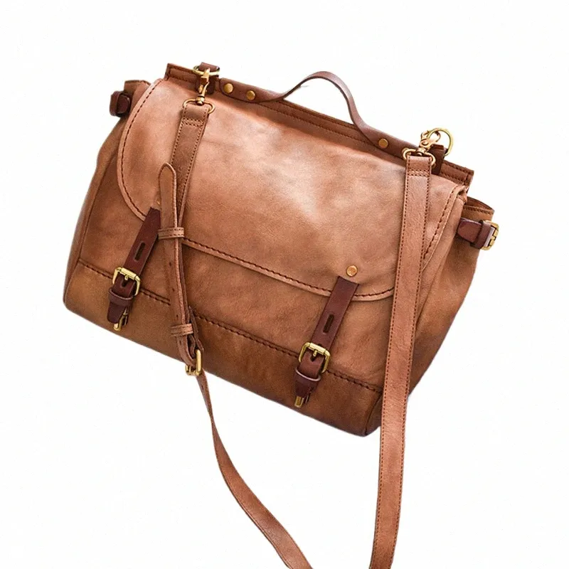 DHgate Genuine Leather Tablet Messenger Bag for Men Durable Real Cowhide A4 Work Bag Bags Luggage Accessories