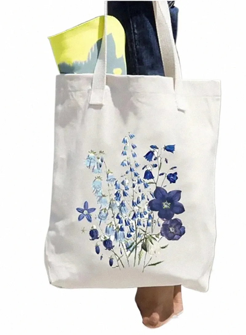 Dlzdn Floral Canvas Tote Bag For Women – Reusable Shopping Bag, Beach Bag, Grocery Tote – Cute & Durable - View #7