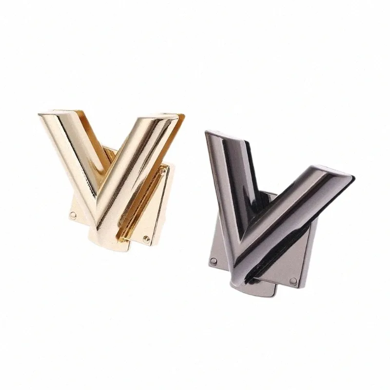 V Shape Clasp Turn Locks Twist Lock Metal Harde For DIY Handbag ...