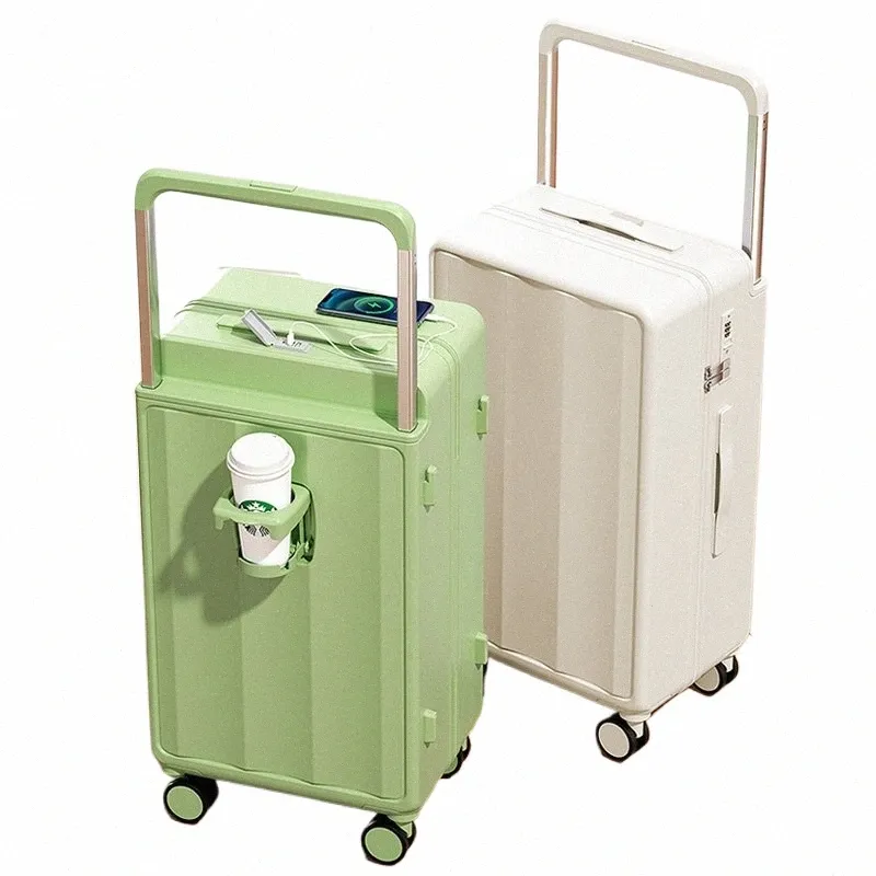 Rolling Luggage Suitcase with USB Charging Port Carry-On Cabin