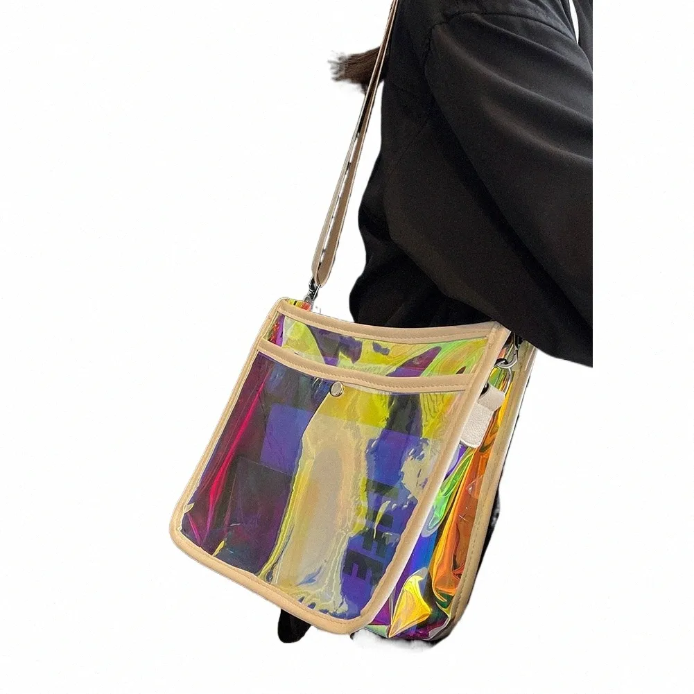 Holographic Clutch Bag: Womens Laser Transparent Satchel, Stylish