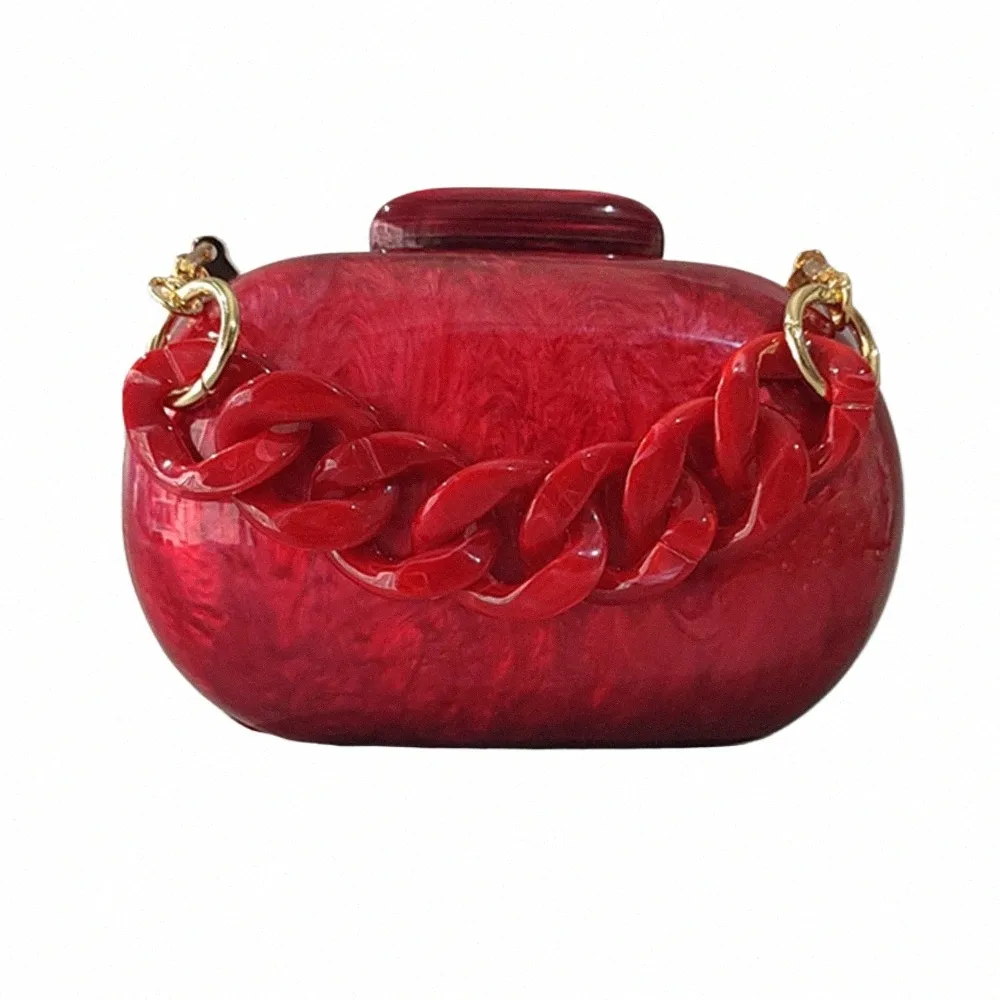 Pearl Beaded Clutch Red Oval Acrylic Box Handbag, Resin Handle, Mini  Evening Bag, Bohemian Wedding Party Purse for Women