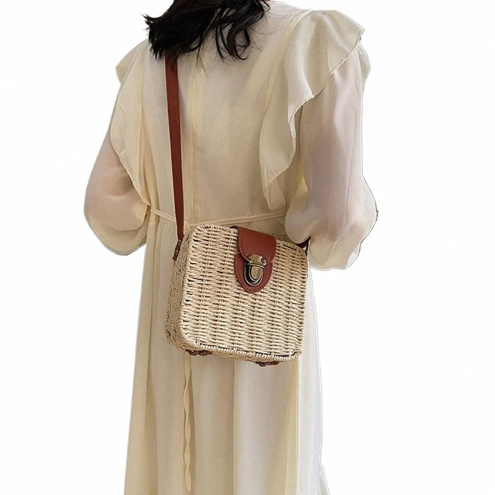 2024Woven Straw Tote Bag - Handcrafted Boho Beach Handbag