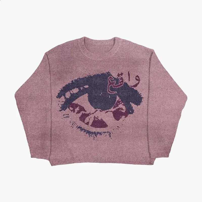 Unisex Oversized Star Print Cotton Pullover Sweater, Thick Batwing