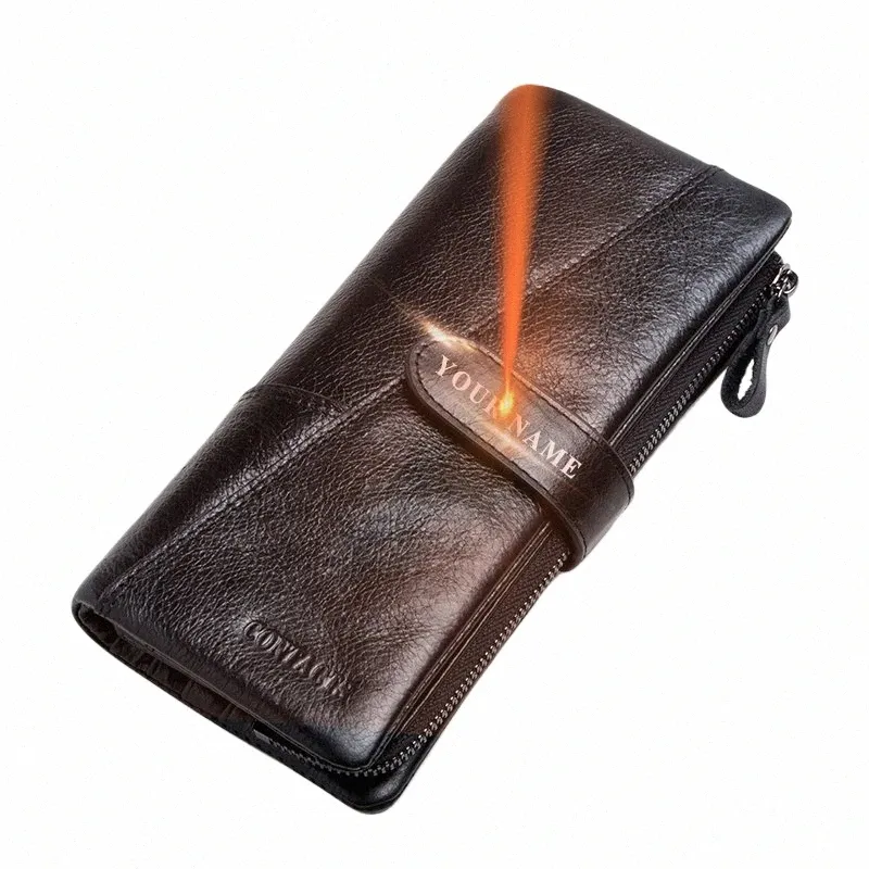 Men s Genuine Leather Wallets Classic Crazy Horse Design 2024 Luxury Brand Dollar Price Zipper Coin Purse Clutch Purses