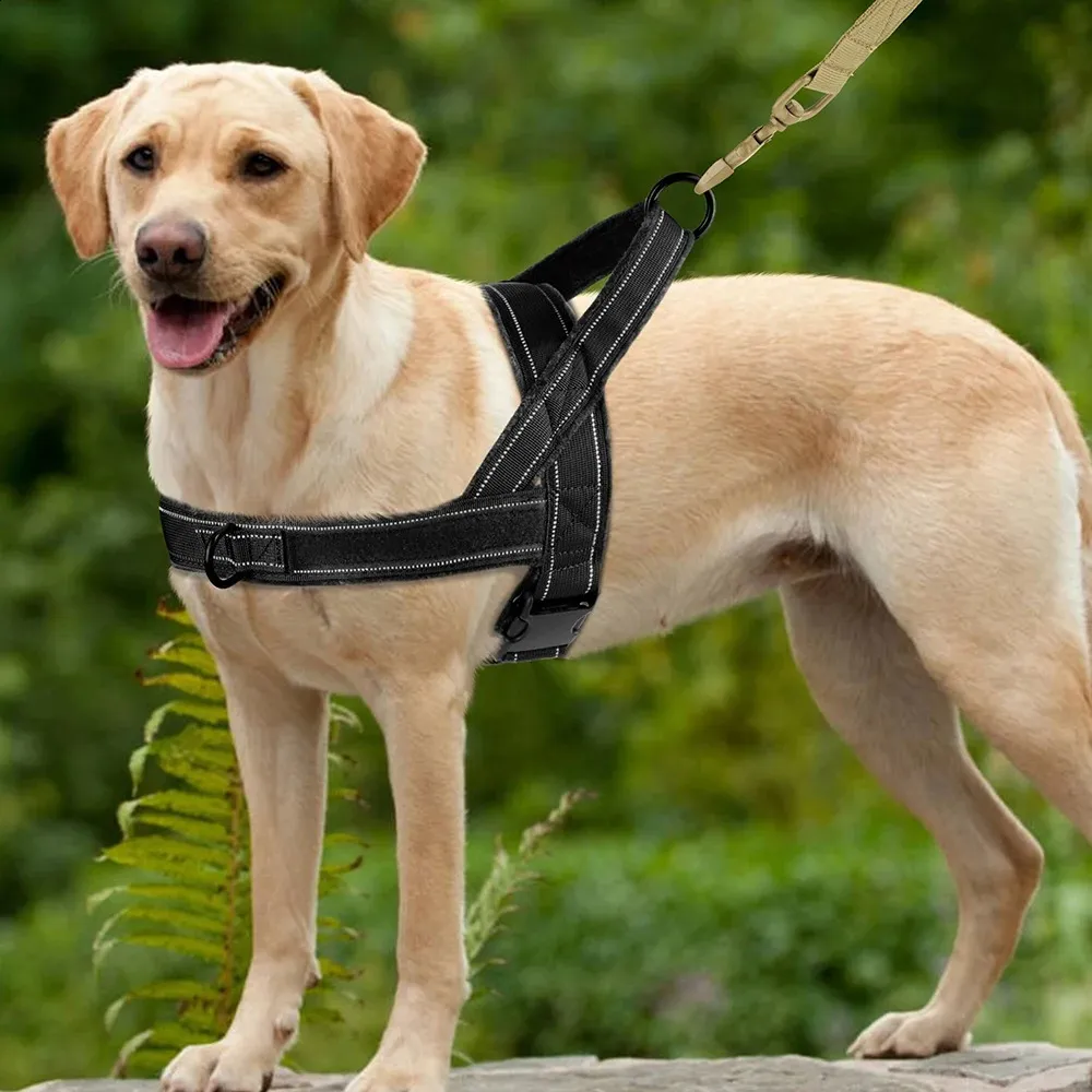 240913 Military Tactical Dog Harness Durable Reflective Pet Training ...