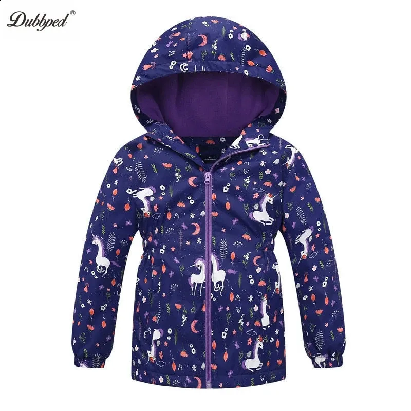 thumbnail interactive-video image 1 of Girls Waterproof Rain Jacket - Lightweight Hooded Windbreaker For Outdoor Activities 1 of 4