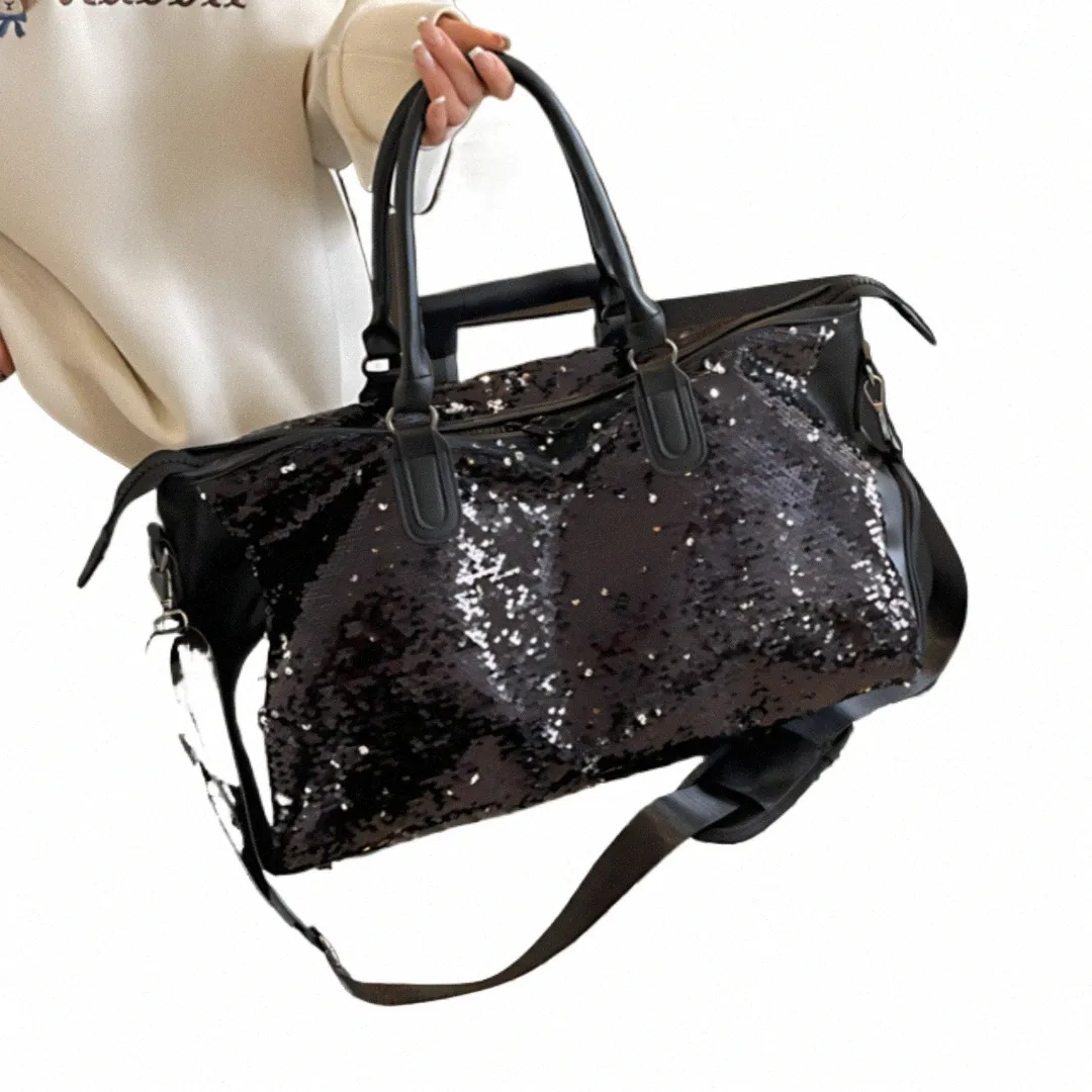 Sequin Tote Black Weekender Bag For Women Lightweight Large Capacity Handbag For Sports And Leisure Crossbody Style N5Lw From Trendytotette 53.06 DHgate.Com