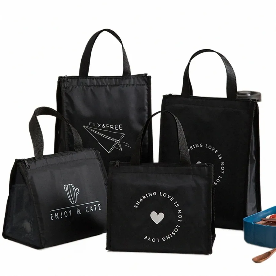 lunch box tote bag／black Sporty Lunch Totes - All In Motion™ Black: Zipper Lunch Box