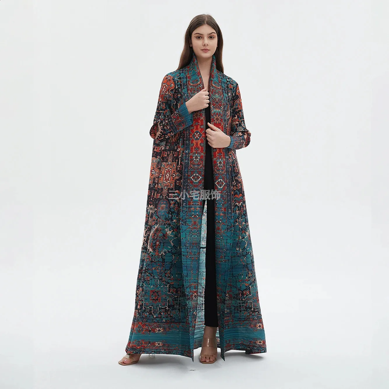 Miyake Pleated Arabian Robe Vintage Printed Long... From Kong00, $31.78 ...