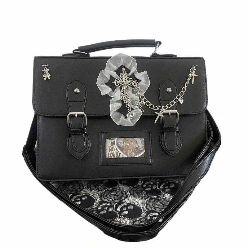 Gothic Lolita Crossbody Bag - Harajuku Y2K Punk Lace