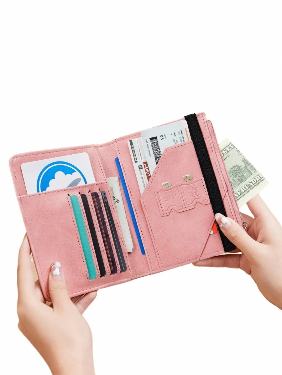 RFID Travel Passport Wallet Minimalist PU Leather Card Holder, Secure  Travel Organizer for Business Cards, Credit Cards Cash