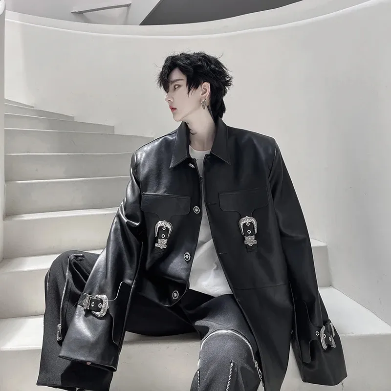 Korean Streetwear Mens Inspired Moto Jacket: Japanese Motorcycle