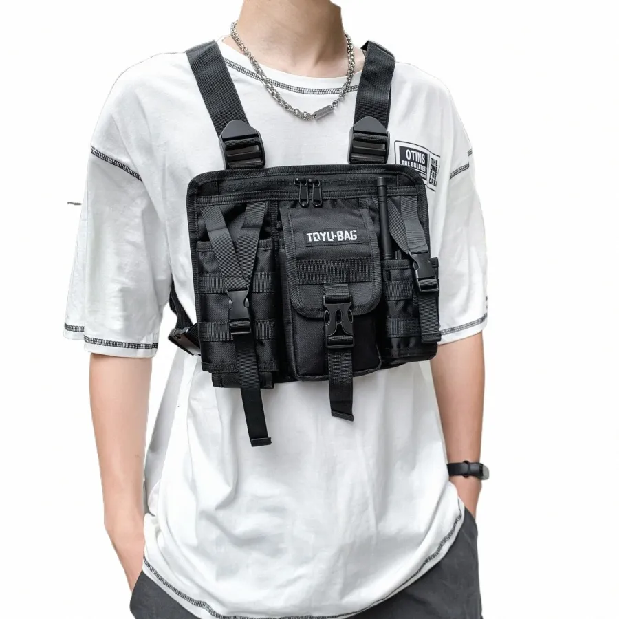 Tactical Cargo Vest Chest Bag Combined Techwear Backpack