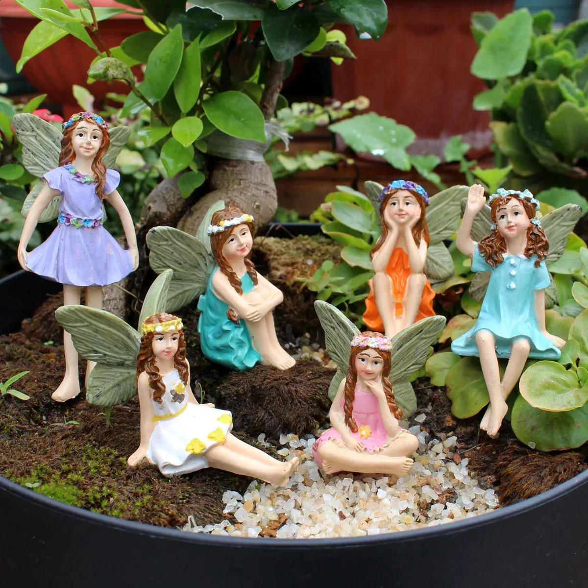 Miniature Fairy Garden Figurines (6-Piece Set) Enchanting Outdoor Decor  Accessories, Shop Now!
