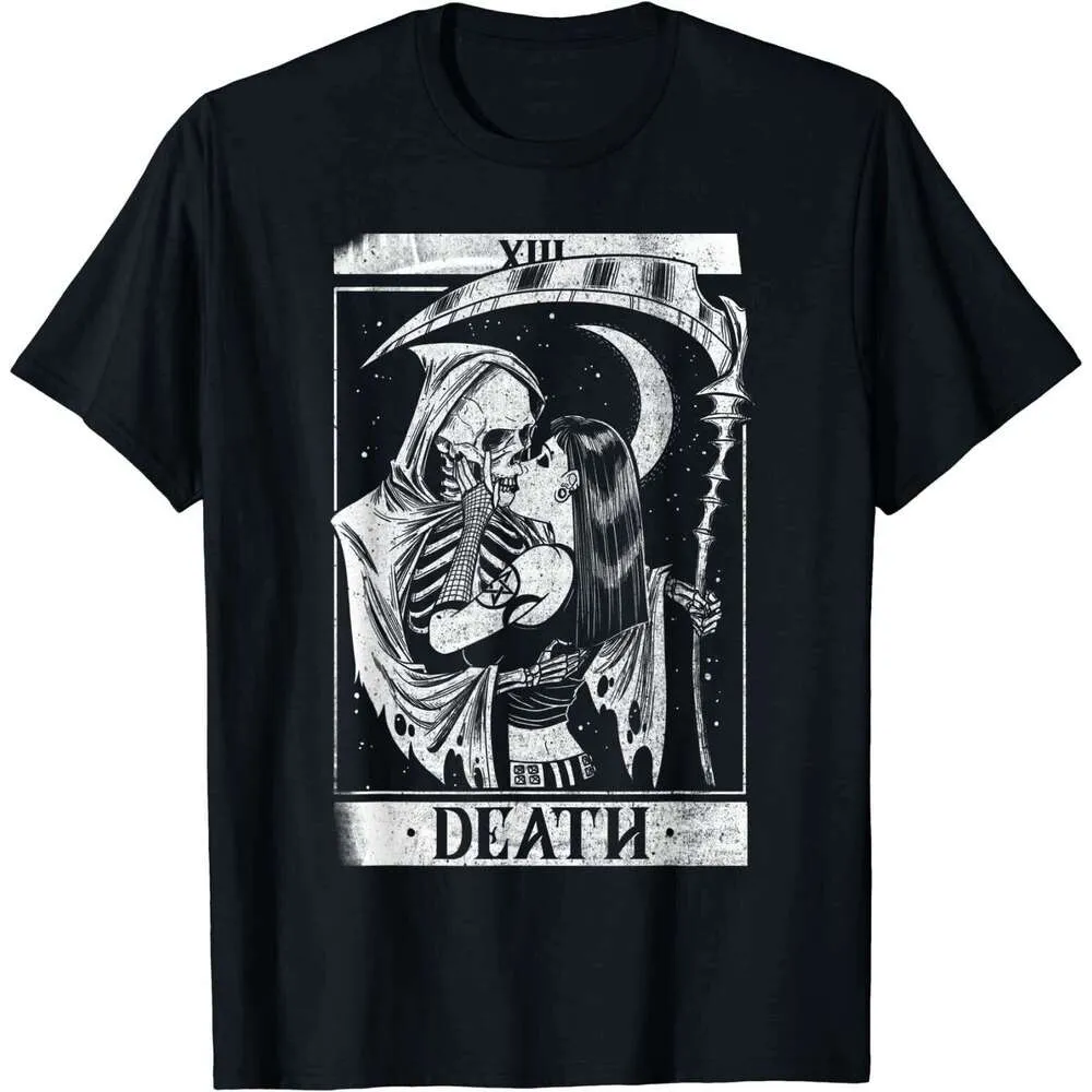 Death Vintage Gothic Short Sleeve Homage T Shirts The Grim Reaper Kiss ...
