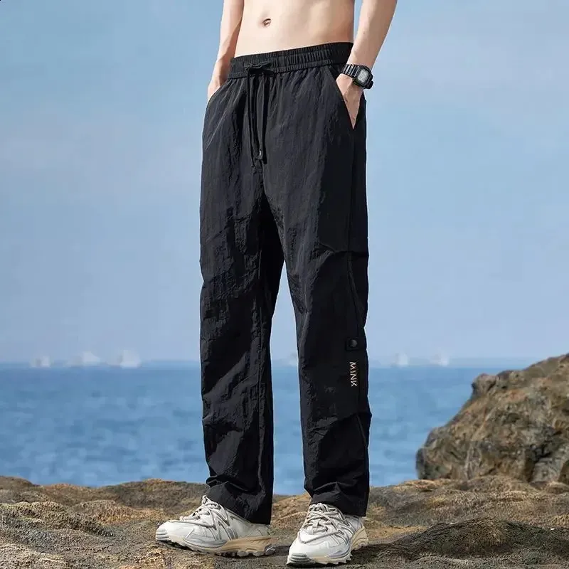 Summer Loose Trousers For Men Cool Work Dress Pants Casual Man