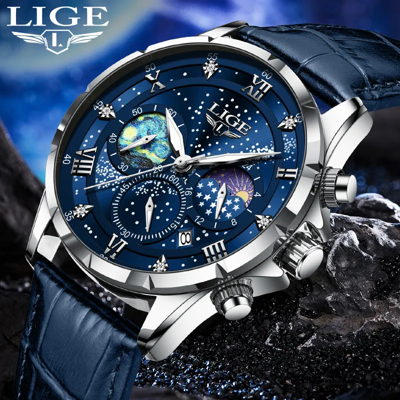 LIGE Men's Luxury Waterproof Sport watch se with Date LIGE Men's Luxury Waterproof Sport watch se with Date