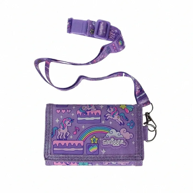 Smiggle Original Girls Purple Unicorn Wallet Compact Storage for Kids Essentials