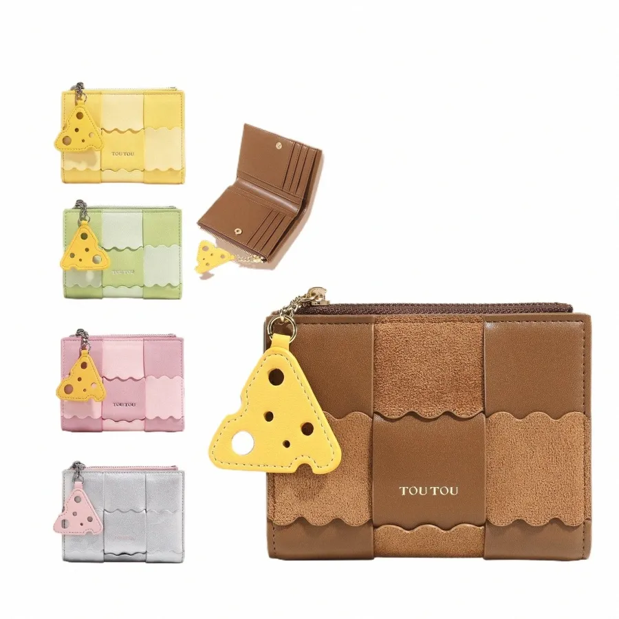 Toutou Colorblock Key Case Short Wallet Coin Purse Handbag Stylish Leather Travel Wallet for Women Unique Original Designs 2024