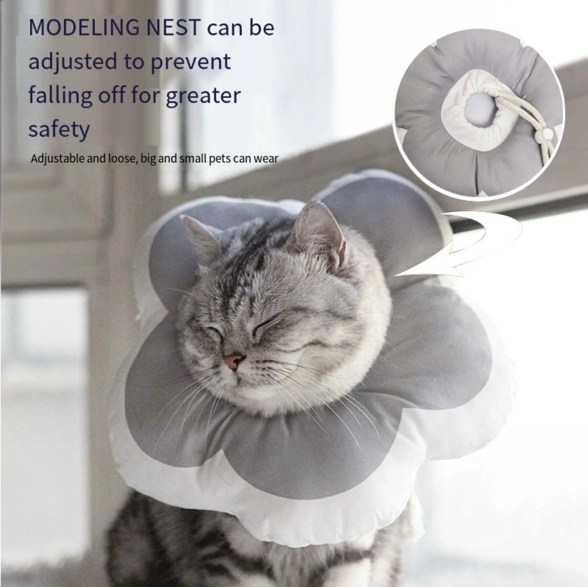 Soft Dog Cone Flower Petal Recovery Collar Soft E-Cone For Cats