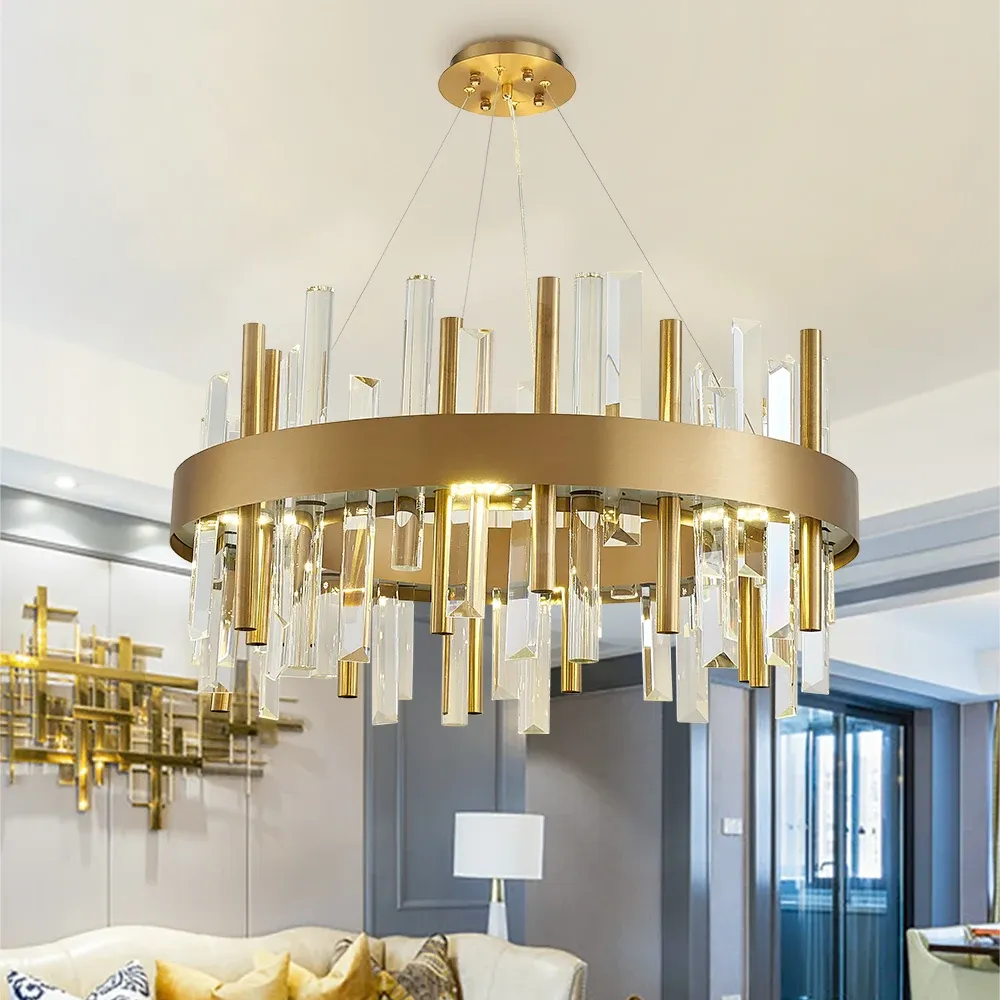 Luxury Modern Crystal Chandelier Gold Round LED... From Hongpu, $824.13 ...